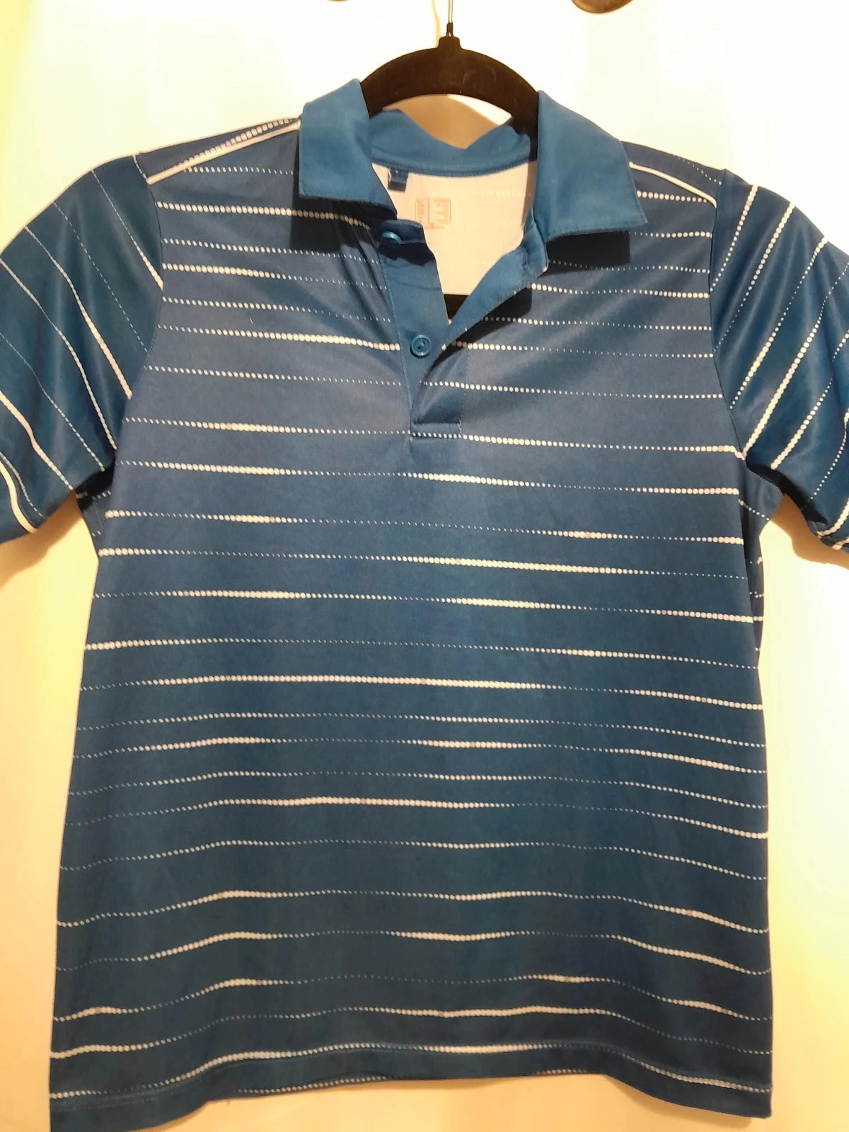 Polo enfant, bleu et blanc, 8 ans, Marque Oxylane